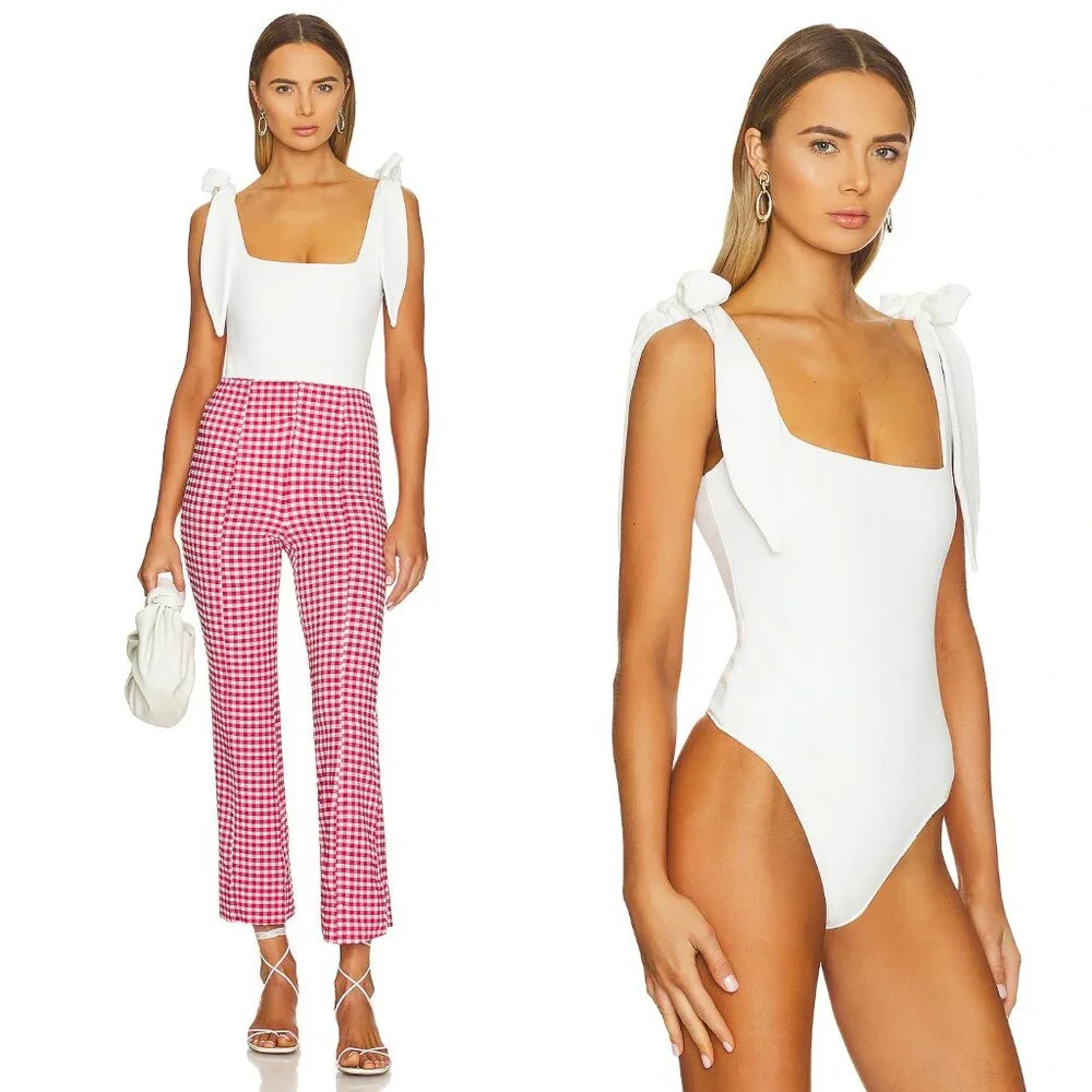 Anthropologie White Sleeveless Bodysuit